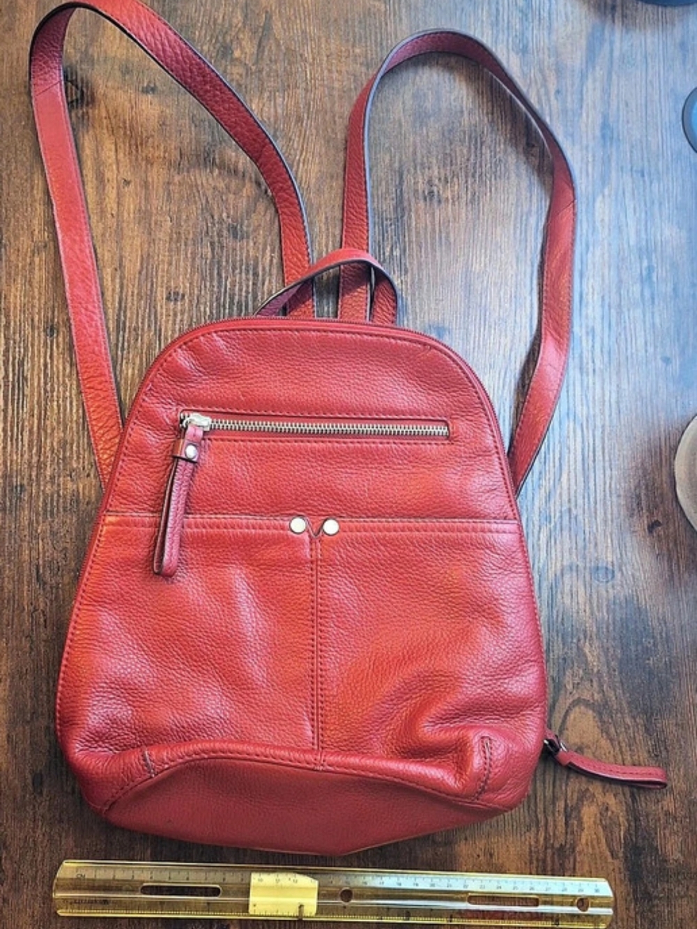 Tignanello Leather Backpack in Red